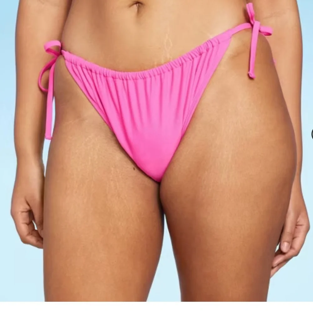 Women's Side-Tie Low-Rise Adjustable Bikini Bottom - Wild Fable™ Pink